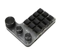 Teclado Mecánico, Teclado Mecánico Interruptor Rojo de Alta Compatibilidad Impermeable 12 Teclas 3 Perilla de Control de Volumen A Prueba de Polvo para Oficina (BT inalámbrico