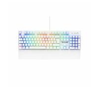 The G-Lab Keyz Rubidium Blanco - Teclado mecánico USB, AZERTY, RGB 100% Personalizable, Anti-Ghosting, Reposamuñecas - Teclado Gamer Blanco, Switch Red Intercambiable - PC, PS4, PS5, Xbox - New
