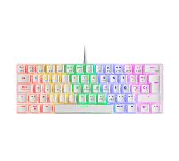 TECLADO MECANICO ULTRA COMPACTO MARS GAMING MK60BR ITALIANO WHITE SWITCH MARRON PR DE 100Hz MK60WBRIT