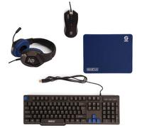 Teclado membrana Sparco SPGAMEKITESP Layout ES RGB pack ratón auriculares alfombrilla