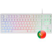 Teclado MK023 TKL FRGB Rainbow H-Mech Red Switch PT (Blanco) - MARS GAMING