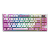 MSI Forge GK600 TKL W Violet ES - INTERRUPTORES MECÁNICOS LINEALES - Teclada PBT sublimadas, Base Antideslizante, LED RGB, USB 2.0, Bluetooth, 2,4 GHz - Tenkeyless