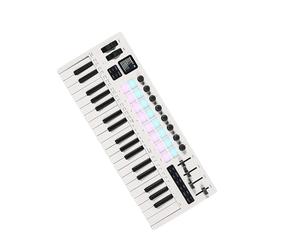 Teclado multiusos 37 con respuesta dinámica, conectividad Plug and Play, adecuado para teclado controlador de flujo de trabajo sin costuras para producción musical