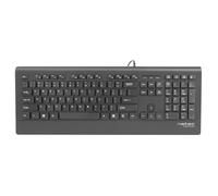 Natec NKL-1717 - Teclado Barracuda Slim, USB, Extrafino, 104 Teclas, Idioma Español, Color Negro