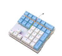 Teclado numérico de 33 Teclas, Eje mecánico Azul, Teclas RGB PBT compatibles con finanzas de Contabilidad del Tesoro(K33 Blue White)