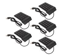 Teclado Numérico Ergonómico con Cable Mini Teclado Numérico USB de 18 Teclas para PC Portátil, Amplia Aplicación para Usuarios de Portátiles, Material ABS (Black)