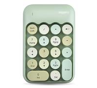 Teclado numérico inalámbrico, 18 teclas, portátil, delgado, mini número, retro, vintage, colorido, redondo, chocolate, tecla de número de contabilidad financiera para computadora portátil, portátil,