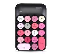 Teclado numérico inalámbrico, 18 teclas, portátil, delgado, mini número, retro, vintage, colorido, redondo, chocolate, tecla de número de contabilidad financiera para laptop, portátil, color-4