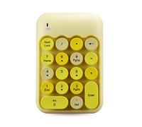 Teclado numérico inalámbrico, 18 teclas, portátil, delgado, mini número, retro, vintage, colorido, redondo, chocolate, tecla de número de contabilidad financiera para laptop, portátil, color-5
