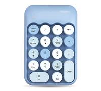 Teclado numérico inalámbrico, 18 teclas, portátil, delgado, mini número, retro, vintage, colorido, redondo, chocolate, tecla de número de contabilidad financiera para laptop, portátil, color-3