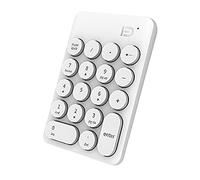 Teclado numérico inalámbrico, mini teclado numérico portátil de 2.4 GHz con lindo color Fight tecla redonda retro y receptor USB, teclado numérico de contabilidad financiera de 18 teclas para laptop,