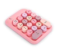Teclado numérico inalámbrico, Teclado numérico de mayúsculas Redondas Coloridas Vintage, Teclado numérico Retro Redondo de Chocolate, Teclado numérico para computadora portátil/portátil,