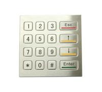 Teclado numérico Industrial del Acero Inoxidable telclado Metal de la Prenda Impermeable 4x4 IP65 for máquina expendedora(PS2 Interface,Layout 2)