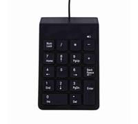 Teclado Numérico USB Mini Teclado Numérico de 18 Teclas Resistente a Derrames para Usuarios de Portátiles, Diseño Compacto para Hojas de Cálculo o Aplicaciones Financieras, Material ABS Negro