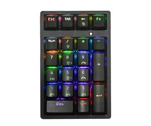 Teclado numérico USB - Teclado Mecánico Compacto de 21 Teclas | Portátil para Laptop, Desktop, Notebook y Ordenador | Ideal para Juegos, Contabilidad y Desarrollo de Datos, Diseño Ergonómico y Fácil
