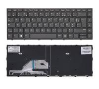 Teclado original compatible con HP ProBook X360 440 G1 - Teclado francés AZERTY - Color negro - Número de parte L28408-051 - No retroiluminado