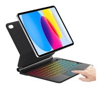 Teclado para iPad 11 A16 11 pulgadas/10 generación 10.9 Pulgadas, Teclado Touchpad Magic, Español Ñ, 7 Colores Retroiluminada, Magnético Flotante Diseño con Trackpad para iPad 11ª /10 Gen, Negro