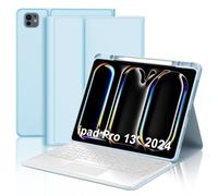Teclado para iPad Pro 13" 2024 (M4), funda con teclado para iPad Pro 7 Generación, Cover Touchpad Teclado Bluetooth Magnético Desmontable QWERTY Italiano para iPad Pro (M4) 13 pulgadas 2024, azul