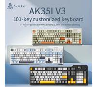Teclado para juegos con cable con llave mecánica de tamaño completo AK35iV3, interruptor de sal marina, interfaz de carga tipo c retroiluminada blanca, extracto de tecla Sea Salt Switch