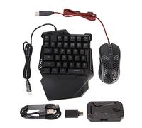 Teclado para Juegos con una Sola Mano, Kit de Ratón con Mini Teclado para Juegos USB de 35 Teclas con Teclas Personalizables, Mini Ratón con Teclado Portátil con Convertidor