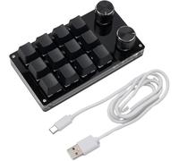 Teclado para juegos de 12 teclas, teclado portátil totalmente programable con una sola mano, teclado mecánico multifuncional para oficina, juegos, producción multimedia, mini teclado mecánico USB