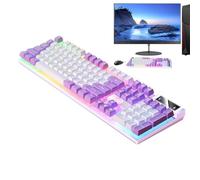 Teclado para juegos RGB con cable: teclado para juegos con cable, teclado para juegos avanzado con controles de precisión y escritura cómoda | Iluminación personalizable Tecnología anti-fantasma Const