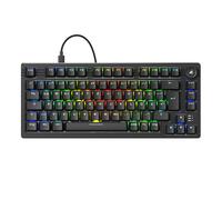 Teclado para juegos Sharkoon SKILLER SGK25 - 75% de disposición, interruptores Huano Red intercambiables en caliente (lubricados), iluminación RGB, disposición QWERTY, negro