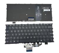Teclado para laptop HP OmniBook X de 14 pulgadas AI 14-FE SG-C1640-XUA SN1D80B30 diseño de EE. UU. con retroiluminación, botón de encendido con tecla Ai (negro)