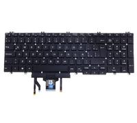 Teclado para laptop, teclado retroiluminado latino español con barra de señalización para Dell Latitude 5500 5501 5510 5511, Precision 3550 3551 3540 3541 | Versión de doble punto, color negro