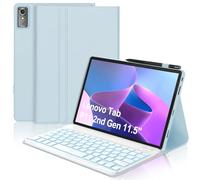 Teclado para Lenovo Tab P11 (2nd Gen), 7 funciones de retroiluminación, funda para 11,5" para Lenovo Tab 11(TB350FU/TB350XU 2022), teclado italiano Slim Bluetooth extraíble magnético, azul