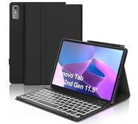 Teclado para Lenovo Tab P11 (2nd Gen), 7 funciones de retroiluminación, funda para 11,5" para Lenovo Tab 11(TB350FU/TB350XU 2022), bandeja italiana Slim Bluetooth extraíble magnética, negro