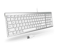 Teclado para Mac y Windows, compatible con teclado Macally Apple, teclado USB delgado que ahorra espacio con teclado numérico, portátil, MacBook, reemplazo de teclado iMac