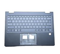 Teclado para portátil Lenovo Yoga C630-13 Q50 5CB0S1594 PD2SXB-US SN20R39311 WKJ46 con retroiluminación, agujero de huellas dactilares, funda C, diseño de EE. UU., gris