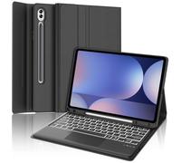 Teclado para Samsung Galaxy Tab S10 Plus 2024 con Touchpad, Galaxy Tab S9/S9FE Plus teclado 12,4", funda teclado Bluetooth italiano retroiluminado para Samsung S10+/S9+/S9 FE+ 12,4 pulgadas, negro
