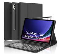 Teclado para Samsung Galaxy Tab S10 Plus 2024, Galaxy Tab S9/S9FE Plus teclado 12,4", funda teclado Bluetooth italiano retroiluminado para Samsung S10+/S9+/S9 FE+ 12.4 pulgadas 2024/2023, negro