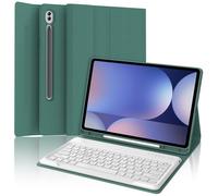 Teclado para Samsung Galaxy Tab S10 Plus 2024, Galaxy Tab S9/S9FE Plus teclado 12,4", funda teclado Bluetooth italiano extraíble para Samsung S10+/S9+/S9 FE+ 12.4 pulgadas 2024/2023, verde oscuro