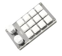 Teclado para una mano, 12 teclas, perilla ajustable, mini teclado, función de memoria, computadoras y accesorios, para oficina, música, medios, control industrial, laboratorio, y (En blanco y negro)