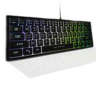 Teclado para videojuegos, 61 teclas retroiluminadas 60% RGB LED Rainbow retroiluminado USB con cable, teclado de sensación mecánica para PC Mac PS5 PS4 Xbox Gamer, Typist, viajes.