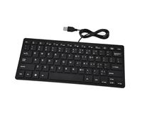 Teclado Pequeño con Cable, Teclado Compacto Teclado con Cable con Teclados de 78 Teclas Teclado con Cable Mini USB Ultradelgado para Computadora de Escritorio PC Portátil (Black)