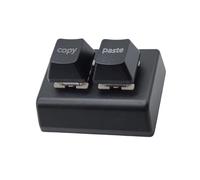 Teclado pequeño con cable USB para juegos con 2 teclas programables, retroiluminadas de color para jugadores presentes