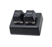 Teclado pequeño con cable USB para juegos con 2 teclas programables, retroiluminadas de color para jugadores presentes