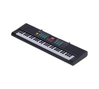 Teclado Piano Instrumento 61 Teclas Eléctrico Digital Multifuncional con Micrófono Negro