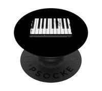 Teclado Piano Techno Party Music. Grunge Efecto Desgastado PopSockets PopGrip Adhesivo
