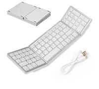 Teclado Plegable: Almohadilla de tipificación compacta inalámbrica, Teclado de múltiples Dispositivos | Teclado Bluetoth de Tri-Plegable con Teclas silenciosas, diseño ergonómico para tabletas, teléf