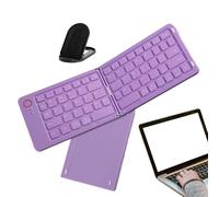 Teclado plegable de viaje - Mini teclado inalámbrico ultra fino, soporta un cambio fácil entre 3 dispositivos | Portátil compacto para viajes de negocios, tableta portátil,