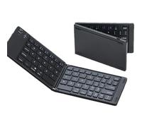 Teclado plegable inalámbrico, teclado plegable | Teclado compacto recargable de bajo ruido para hombres y mujeres | Dispositivo portátil para oficina, interior y exterior