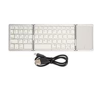 Teclado Plegable, Teclado Bluetooth, Teclado Plegable Ultradelgado de Tamaño Completo con Panel Táctil Sensible, Teclado Inalámbrico Portátil para Computadora Portátil, Tableta