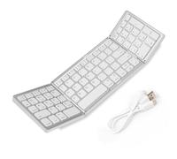 Teclado Plegable,Teclado portátil Plegable, Teclado pequeño multidispositivo, Teclado inalámbrico multisistema y multilingüe para computadora portátil y teléfono Inteligente