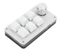 Teclado portátil, acceso directo, teclado para juegos con una mano, función de perilla, teclado manual, interfaz tipo C a USB, para otros s que admiten protocolo USB, y negro (En blanco y negro)