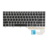 Teclado Portátil para HP EliteBook 745 840 G5 G6 ZBook 14U G5 G6, QWERTY US Retroiluminado, Negro con Marco Plateado, Teclas Tipo Isla, Repuesto Compatible L11307-001